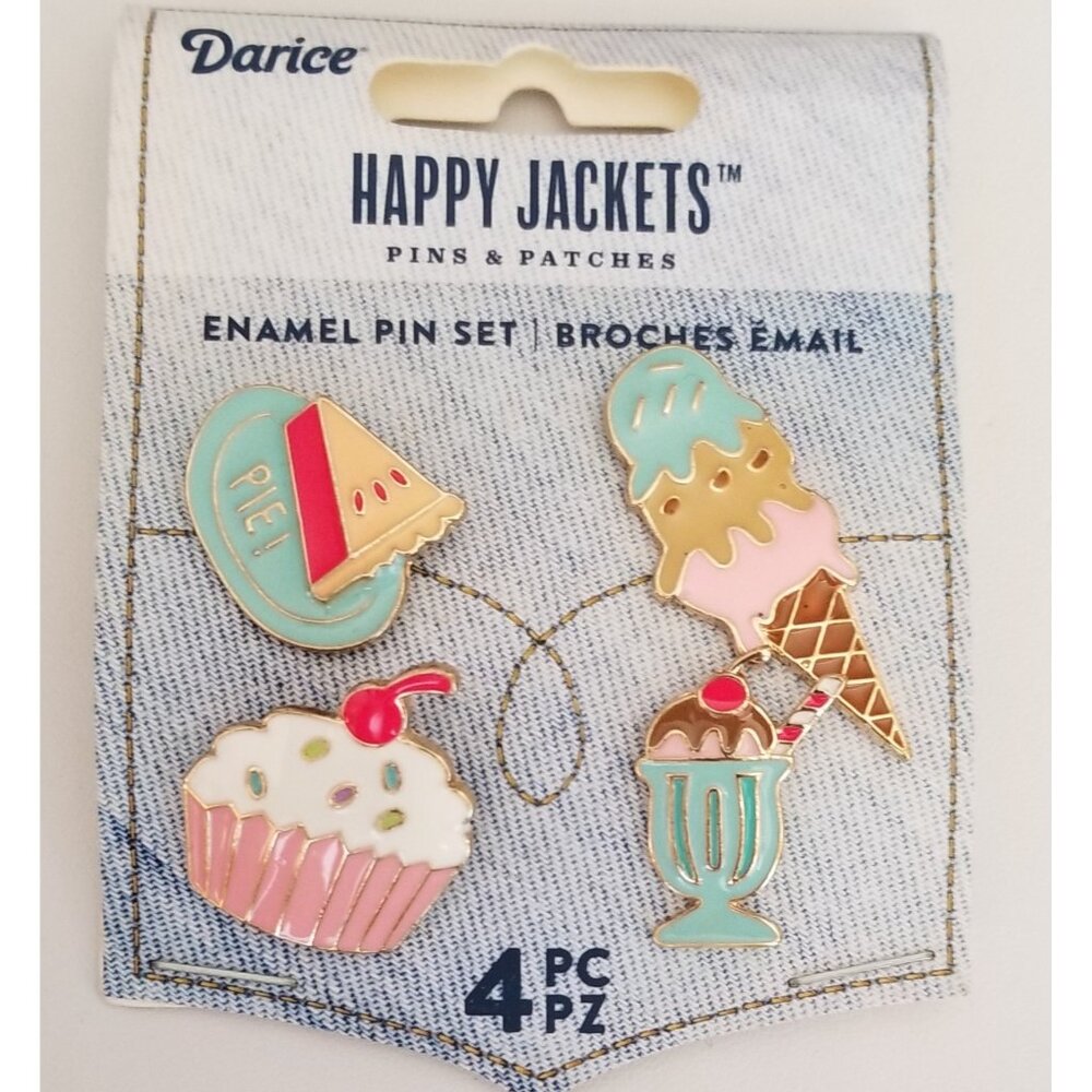 Darice Ice Cream, Cupcake Enamel Jacket Kapel Scatter Pins M364